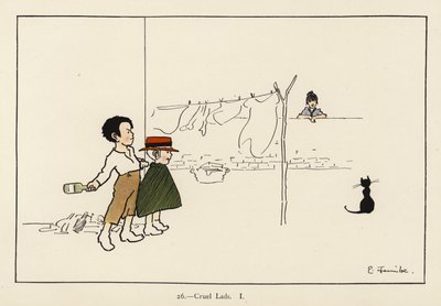 Cruel Lads I (cor litho) de Edith Farmiloe