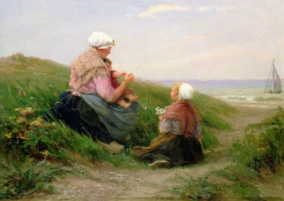 Uma mãe e seus filhos pequenos de Edith Hume