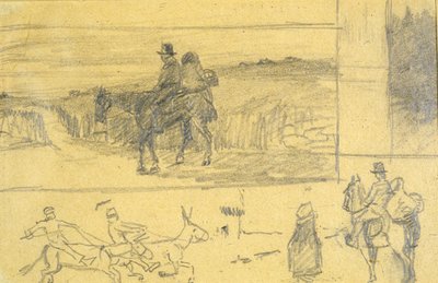 Um carrinho irlandês (lápis sobre papel) de Edith Oenone Anna Somerville