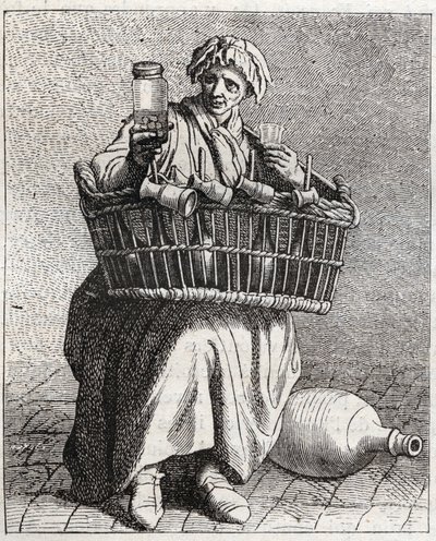 The Cognac Merchant - Pepetit metier de Paris (Estudos tirados dos Low People, ou dos Cries de Paris) - gravura de Edme Bouchardon (1698-1762) de Edmé Bouchardon