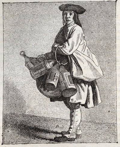 The Lantern Merchant - Pepetit metier de Paris (Estudos tirados dos Low People, ou dos Cries de Paris) - gravura de Edme Bouchardon (1698-1762) de Edmé Bouchardon