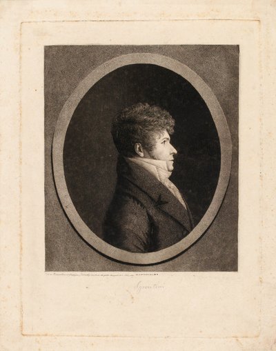 Retrato do maestro e compositor Gaspare Spontini 1774-1851. de Edme Quenedey