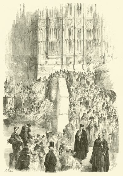 Juramento em cerimônia do Senhor Prefeito de Londres (gravura) de Edmond (after) Morin