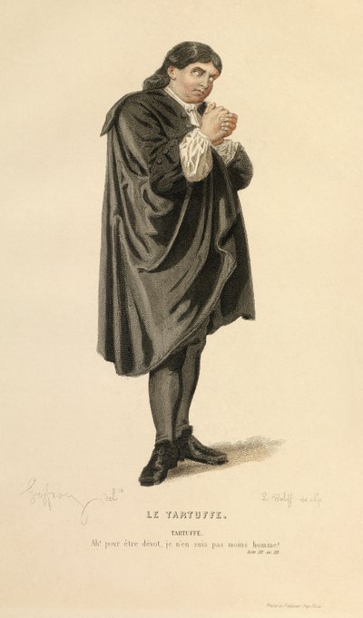 Traje para o papel de Tartufo, c.1868 (gravura) de Edmond Aime Florentin Geffroy