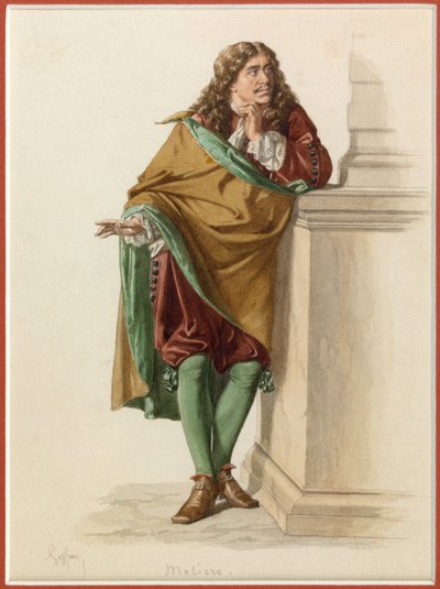 Retrato de Moliere, c.1870 (aguarela) de Edmond Aime Florentin Geffroy