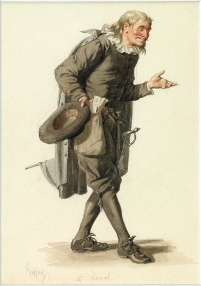 Retrato de Monsieur Loyal, c.1870 (aguarela) de Edmond Aime Florentin Geffroy