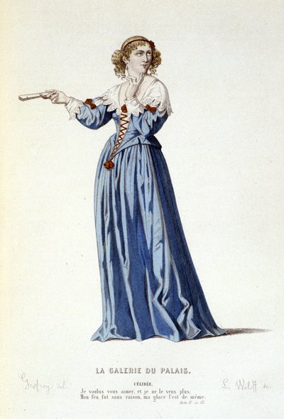 A personagem de Celidee na comédia La galerie du palais ou l