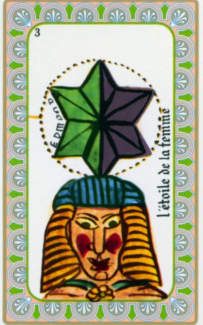 tarot do mago Belline desenhado por Edmond Billaudot c. 1845 e entregue ao clarividente Belline para reedição: carta da estrela da mulher de Edmond Billaudot
