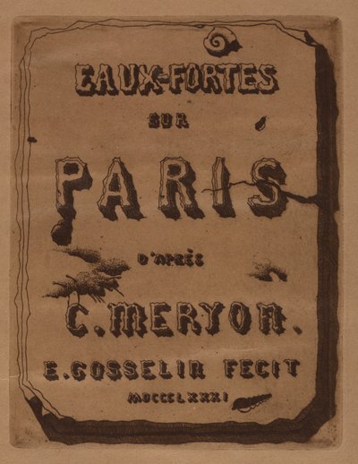 Título do Etchings on Paris: Cover, 1871. de Edmond Gosselin