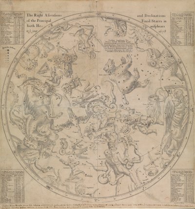 Ascensões rectas e declinações das principais estrelas fixas em ambos os hemisférios até ao ano 1678 de Edmond Halley