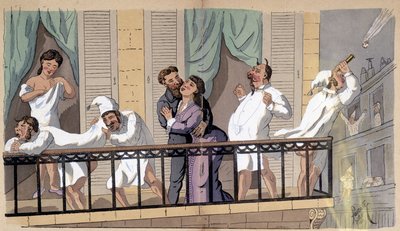 As noites são tão quentes! - cartoon social de Lavrate de Edmond Lavrate