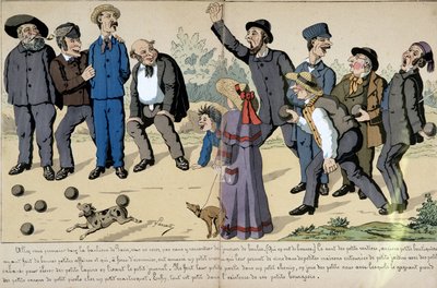 Pequenos burgueses jogando bola - Desenho animado social de Lavrate. de Edmond Lavrate