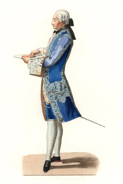 Charles Rosalie de Rohan Chabot (1740-1813), Conde de Jarnac, depois de uma pintura de 1777 de Olivier - Litografia de uma ilustração de Edmond Lechevallier-Chevignard (1825-1902), de "Costumes historiques des 16e de Edmond Lechevallier Chevignard