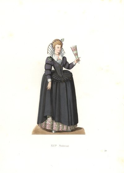 Mulher francesa do reinado do rei Henrique III de Edmond Lechevallier Chevignard