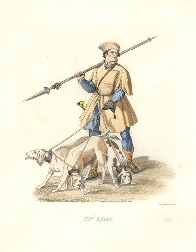 Valet para os cães de caça sob o comando de Francisco I de Edmond Lechevallier Chevignard