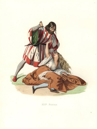 Homem veneziano a matar a sua mulher de Edmond Lechevallier Chevignard