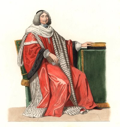 Jean Antoine de Mesme (1661-1723), senhor de Irval, conde de Avaux, magistratura francesa do século XVII, depois de uma pintura de 1653, de Philippe de Champaigne (1602-1674) - Litografia baseada numa ilustração de Edmond Lechevallier-Chevignard (1825-1902 de Edmond Lechevallier Chevignard