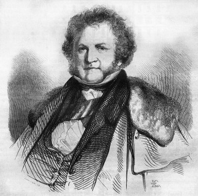 Retrato de Jean Jacques Sellon (1782-1839), filantropo, pacifista e político suíço, defensor da abolição da escravatura e da pena de morte. Gravura de Chevignard em "Le Magasin Picturesque" (Le Magasin Picturesque) de Edmond Lechevallier Chevignard