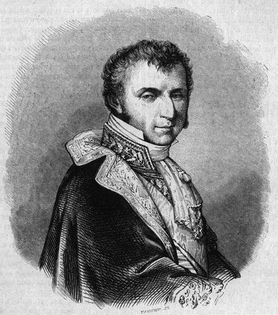 Retrato de Nicolas Francois Mollien (1758-1850), político francês. Gravura de Chevignard em "Le Magasin Picturesque" (Le Magasin Picturesque) de Edmond Lechevallier Chevignard