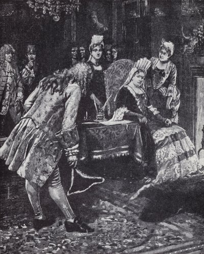 O Duque e a Duquesa de Marlborough caindo em desgraça com a Rainha Ana de Edmund Blair (after) Leighton