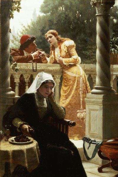 Uma entrevista roubada, 1888 de Edmund Blair Leighton