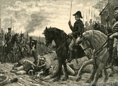 Reunião de Wellington e Blucher após a Batalha de Waterloo, 1815 c1890. de Edmund Blair Leighton