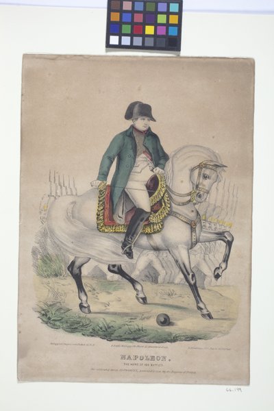 Napoleão - O Herói de 100 batalhas (litografia colorida à mão) de Edmund Burke Kellogg