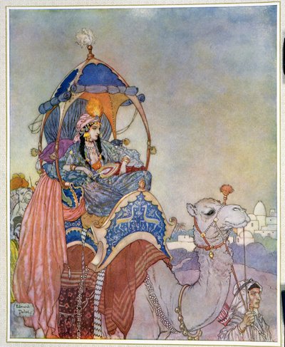 Uma princesa montada num camelo de Edmund Dulac