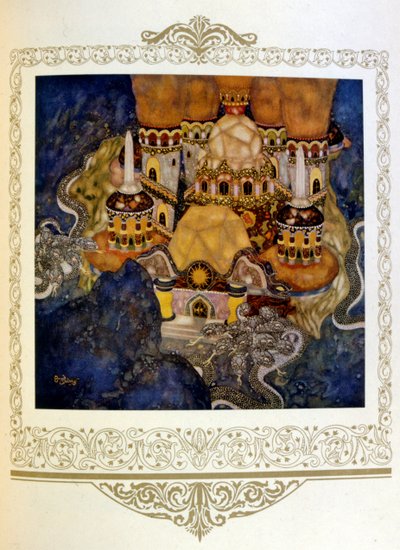 Ilustração "Palácio do Dragão Vermelho. Sérvia" de Dulac. 1917. de Edmund Dulac