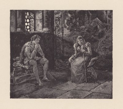 Ilustração para "The Eve of St Agnes" de John Keats (litografia) de Edmund Henry Garrett