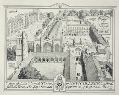 O Colégio de St Mary de Winton ou New College, 1928 de Edmund Hort New