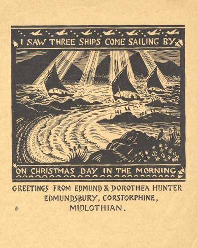 Vi três veleiros, c.1930 (gouache em papel) de Edmund Hunter