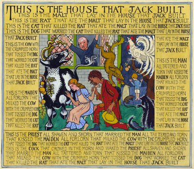 A casa que Jack construiu, c.1935 (gouache sobre papel) de Edmund Hunter