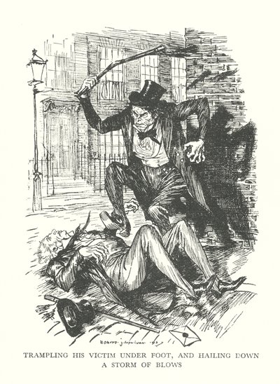 Ilustração para "O estranho caso do Dr. Jekyll e do Sr. Hyde", de R. L. Stevenson (litografia) de Edmund Joseph (after) Sullivan