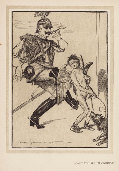 A grinalda do Kaiser: "Não vês que estou a chegar" (litografia) de Edmund Joseph (after) Sullivan