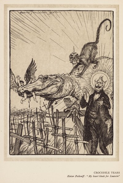 A grinalda do Kaiser: Lágrimas de Crocodilo (litografia) de Edmund Joseph (after) Sullivan