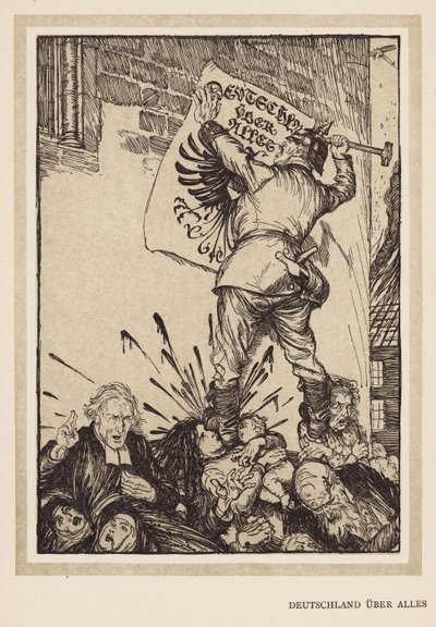 A grinalda do Kaiser: Deutschland Uber Alles (litografia) de Edmund Joseph (after) Sullivan