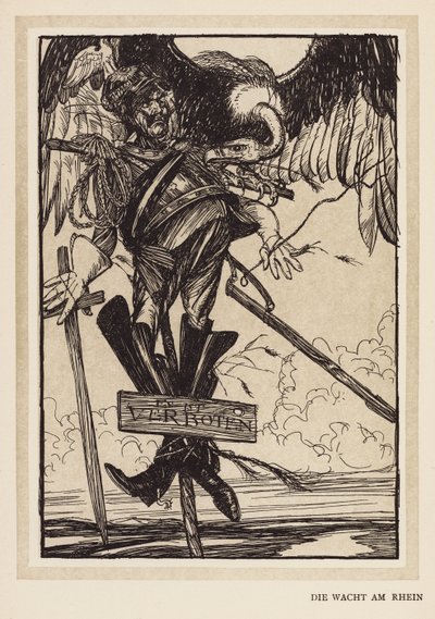 A grinalda do Kaiser: Die Wacht Am Rhein (litografia) de Edmund Joseph (after) Sullivan