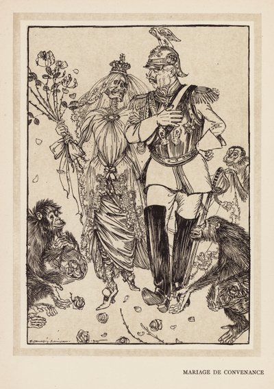 A grinalda do Kaiser: Casamento de Conveniência (litografia) de Edmund Joseph (after) Sullivan
