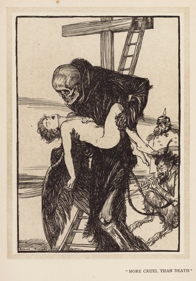 A grinalda do Kaiser: "Mais Cruel que a Morte" (litografia) de Edmund Joseph (after) Sullivan
