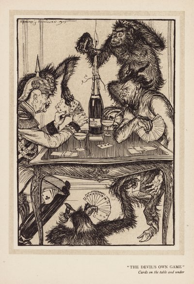 A grinalda do Kaiser: "O Jogo do Diabo" (litografia) de Edmund Joseph (after) Sullivan