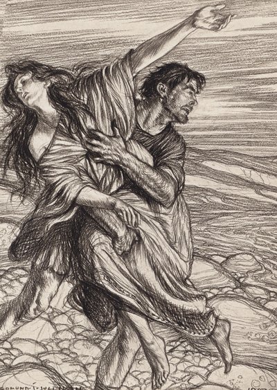 William Shakespeare: Péricles, Príncipe de Tiro, Ato IV, Cena 1 (litografia) de Edmund Joseph (after) Sullivan