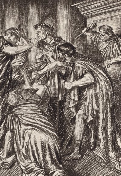 William Shakespeare: A Tragédia de Júlio César, Ato III, Cena 1 (litografia) de Edmund Joseph (after) Sullivan