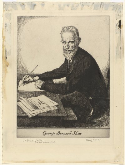 Retrato de George Bernhard Shaw
George Bernard Shaw (título sobre o objecto) de Edmund Joseph Sullivan (signed by artist)