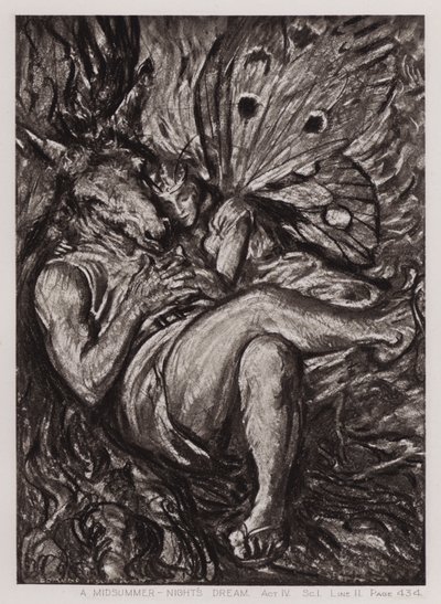 Um Sonho de Verão-Noite, Acto IV, Sc I (litho) de Edmund Joseph Sullivan