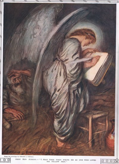 Abou Ben Adhem e o anjo, do &39;Bibby Annual&39; publicado em 1917 de Edmund Joseph Sullivan