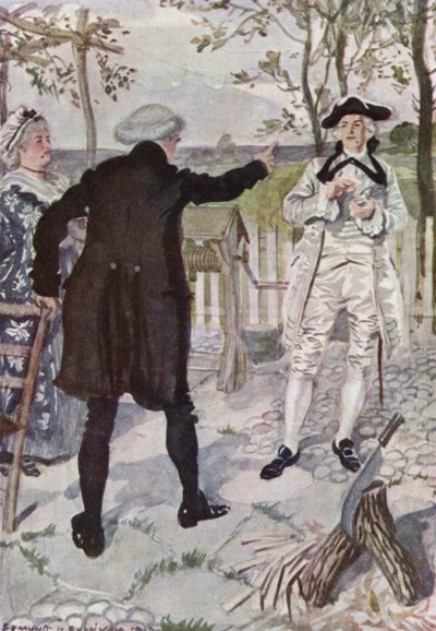 Ilustração para The Vicar of Wakefield de Oliver Goldsmith (cor litho) de Edmund Joseph Sullivan