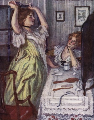 Ilustração para The Vicar of Wakefield de Oliver Goldsmith (cor litho) de Edmund Joseph Sullivan