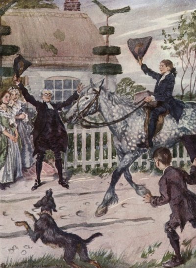 Ilustração para The Vicar of Wakefield de Oliver Goldsmith (cor litho) de Edmund Joseph Sullivan