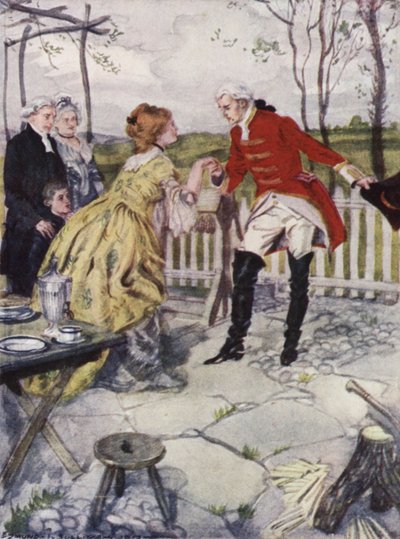 Ilustração para The Vicar of Wakefield de Oliver Goldsmith (cor litho) de Edmund Joseph Sullivan